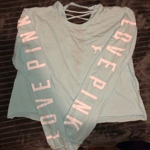VS PINK long sleeve crop tee